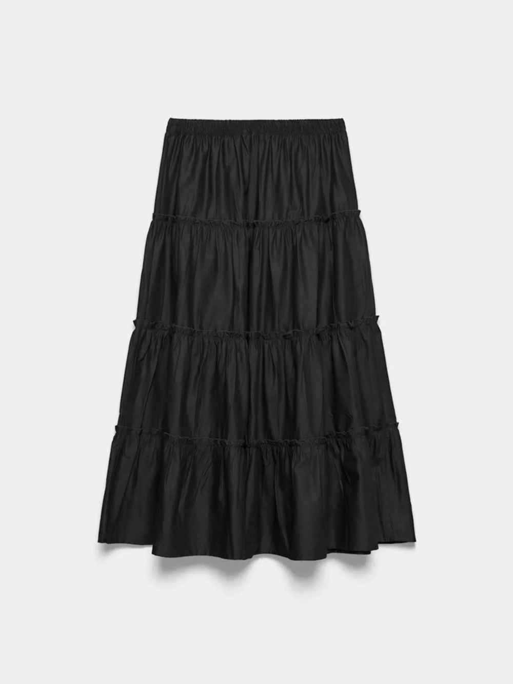Aritzia Sunday Best Mars Skirt Size Small Black Tiered Maxi Cotton High Rise - Picture 6 of 15